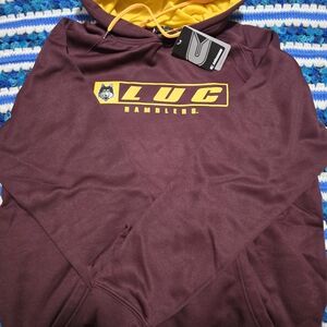 *Make An Offer* LUC Men's Burgundy and Gold Hoodie